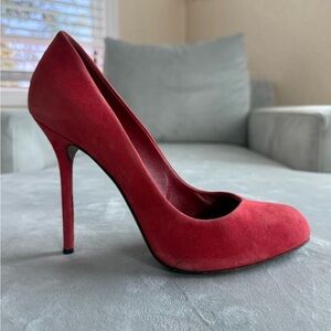Sergio Rossi Red Suede Heels